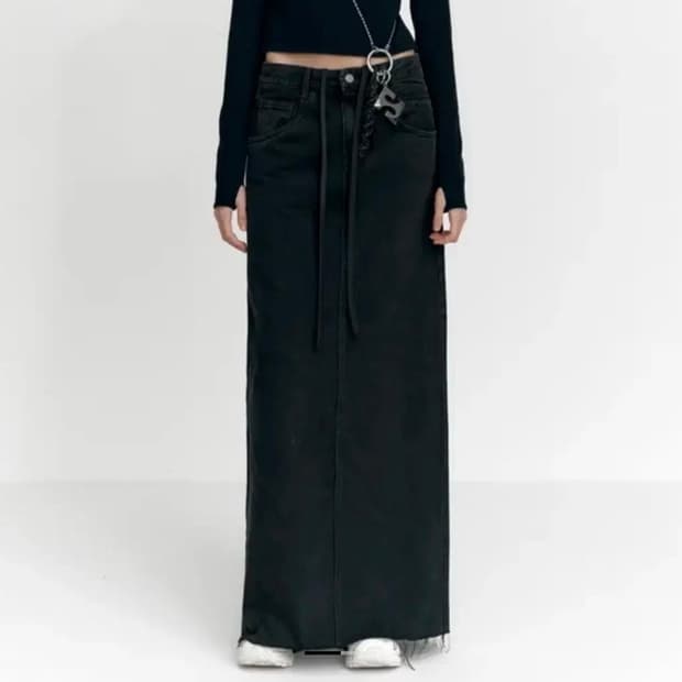 스튜디오테이블 string back slit long skirt (S)
