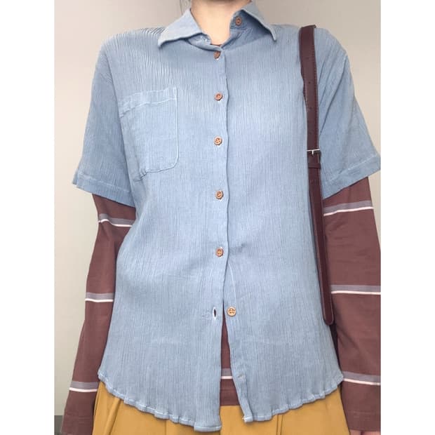 빈티지 플리츠 셔츠