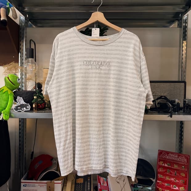 90S 콜로라도 USA MILLER 베이스 그레이 스트라이프 싱글스티치