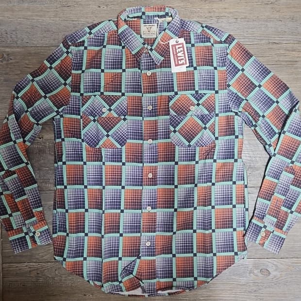 리바이스 LVC 1950'S 숏혼 셔츠 민트 그린 S