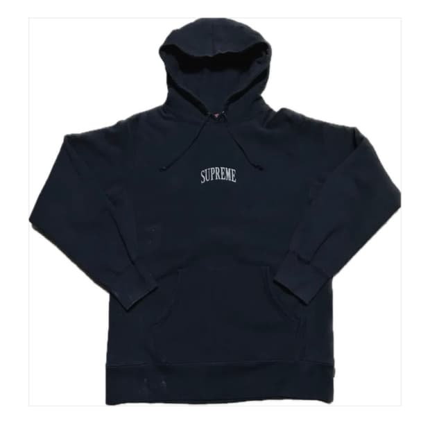 슈프림 글리터 아치로고 후드 블랙