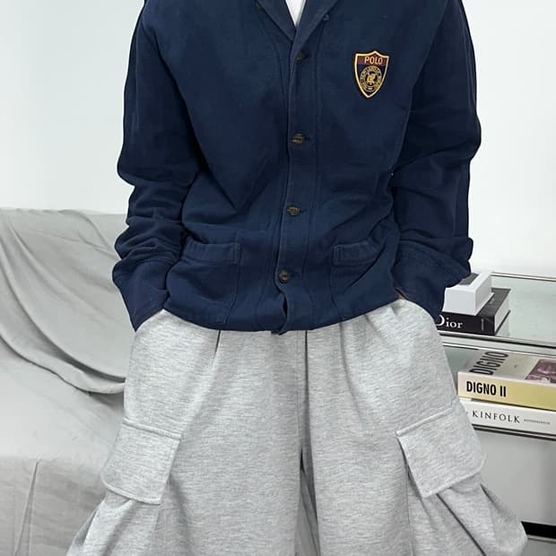폴로 랄프로렌 숄카라 패치 가디건 XL