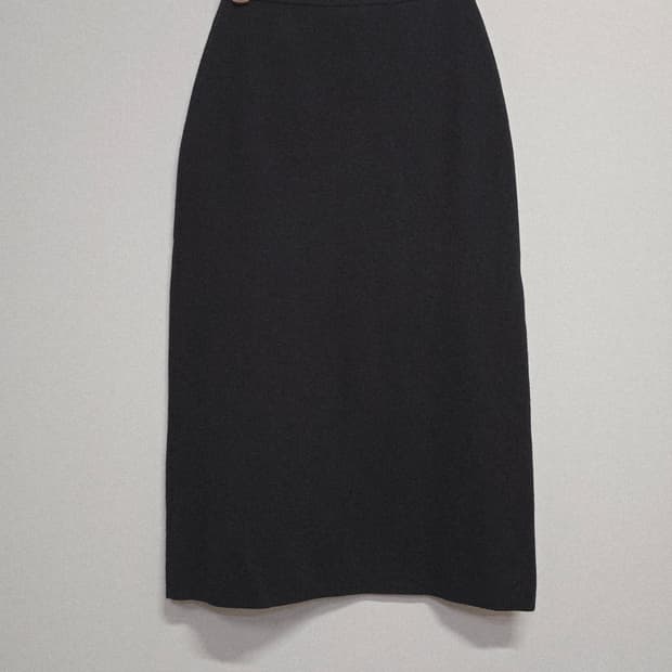 띠어리 블랙 H라인 롱스커트