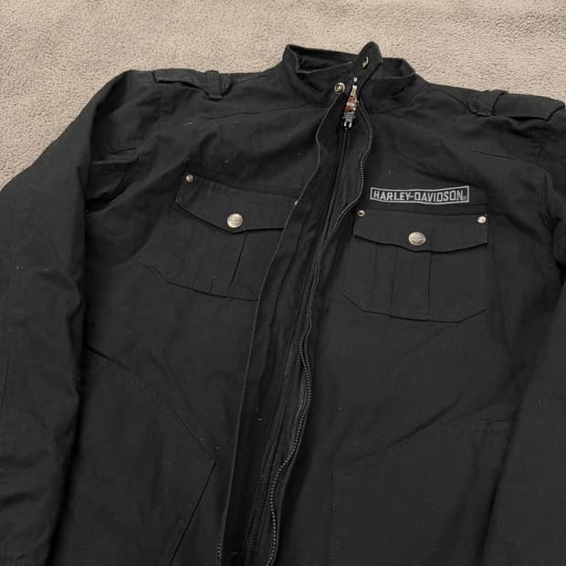 [ 정품/L ] 할리데이비슨 스컬 빅로고 라이더 자켓