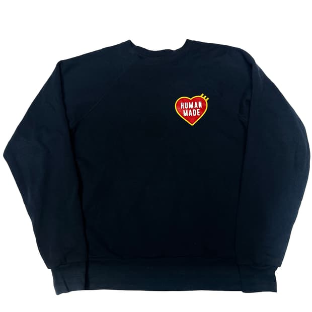 휴먼메이드 하트로고 네이비맨투맨 L