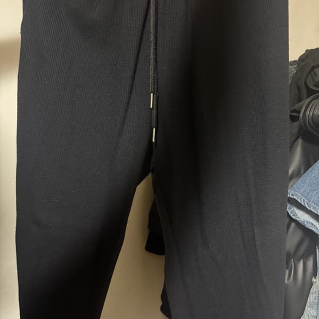 골지 니트 와이드 일자 바지