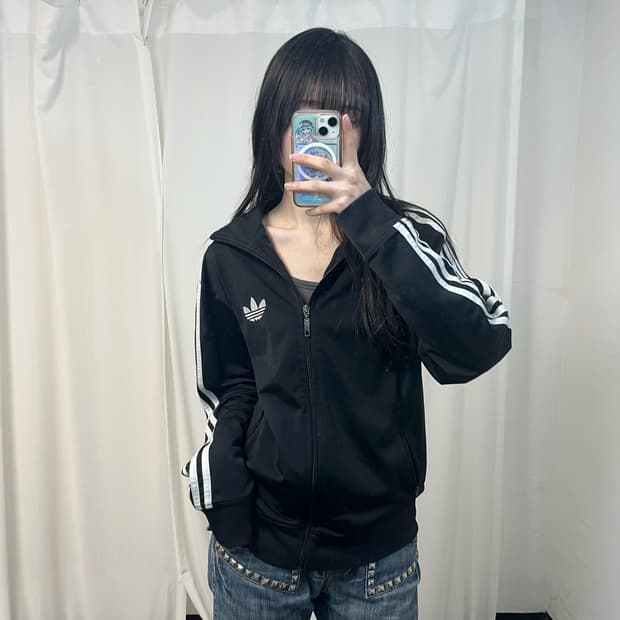 Adidas black vintage Firebird jersey