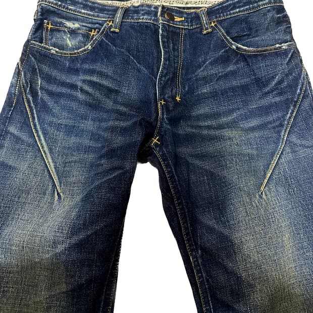 넘버나인07ss about a boy 크라잉하트패치 데님팬츠