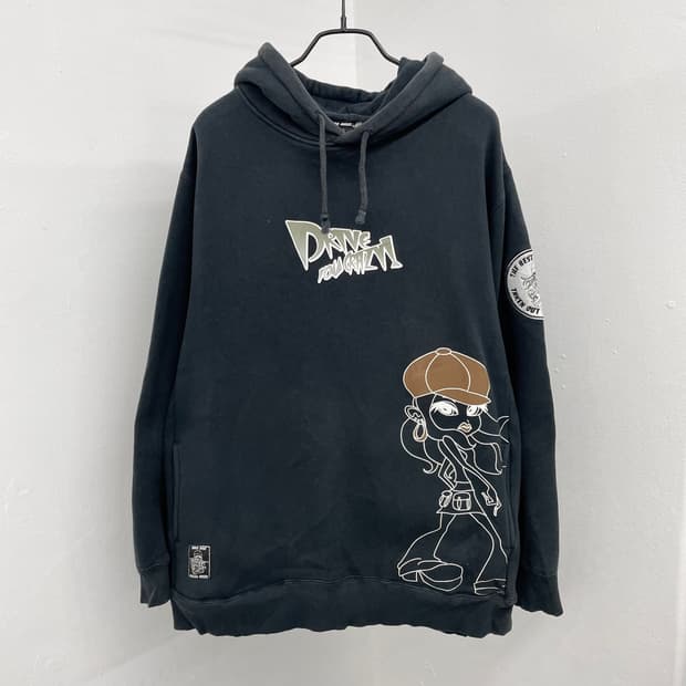 sugar angel 올드스쿨 프린팅 힙합 후드티