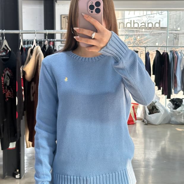 폴로랄프로렌 라운드넥 코튼니트 소라