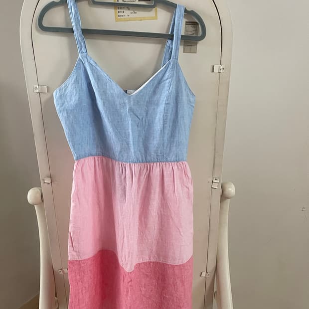 [S] C&C California 100% 린넨 컬러블록 원피스