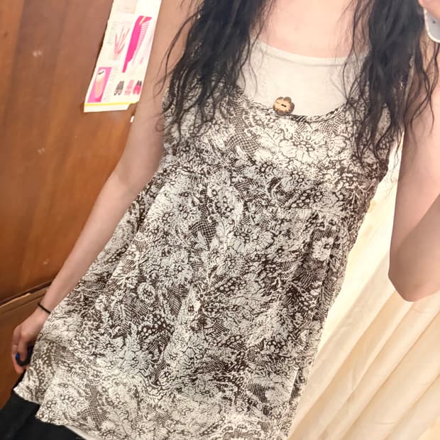 jpn vintage flower sleeveles onppiece