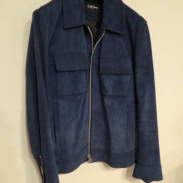 도프제이슨 스웨이드 가죽자켓 블루 (L)