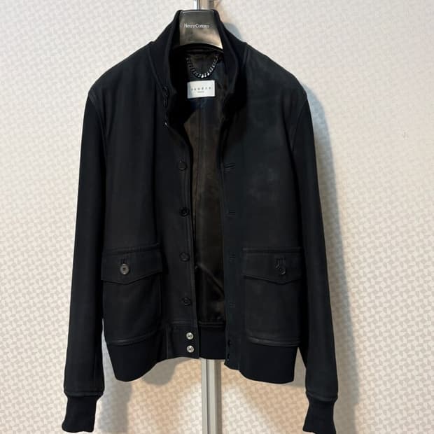 산드로(Sandro) A1 리얼 레더 스웨이드 가죽 봄버 자켓