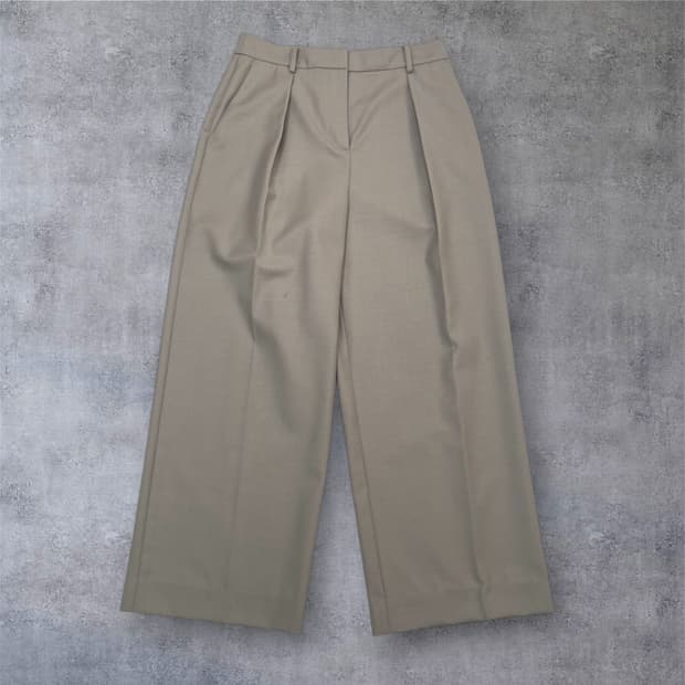 JSNY 그레이베이지 투턱 하이웨스트 와이드 슬랙스 70-96