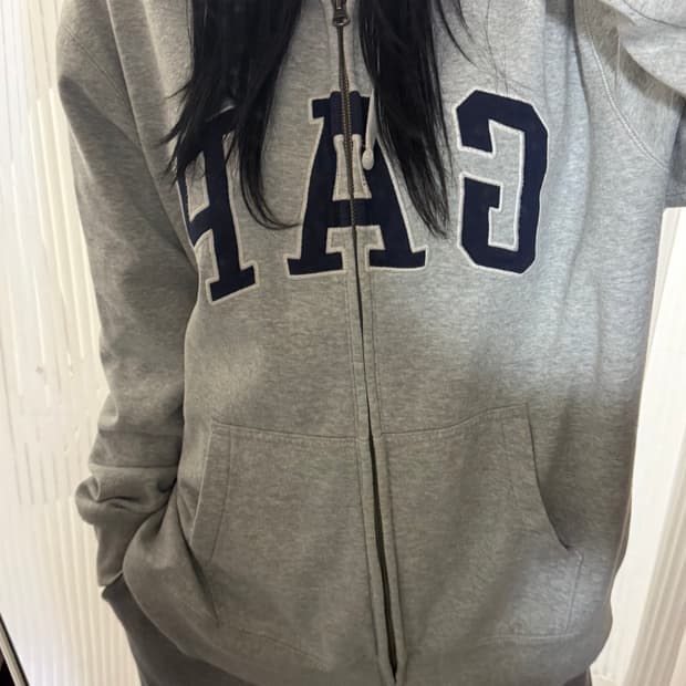 갭 그레이 후드집업 XL