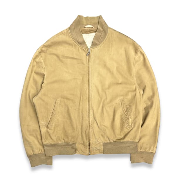 00s HUGO BOSS 스웨이드 레더 봄버 자켓 XL