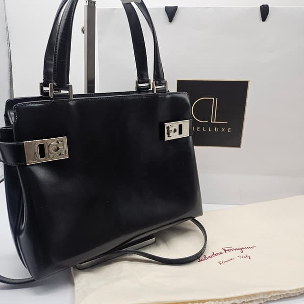 정품 페라가모 사첼 간치니 은장 투웨이백