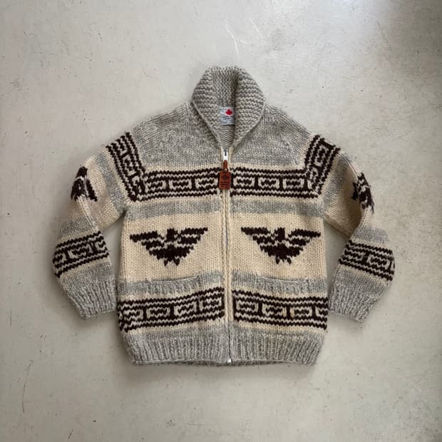 CANADIAN 빈티지 울 코위찬 자켓 L