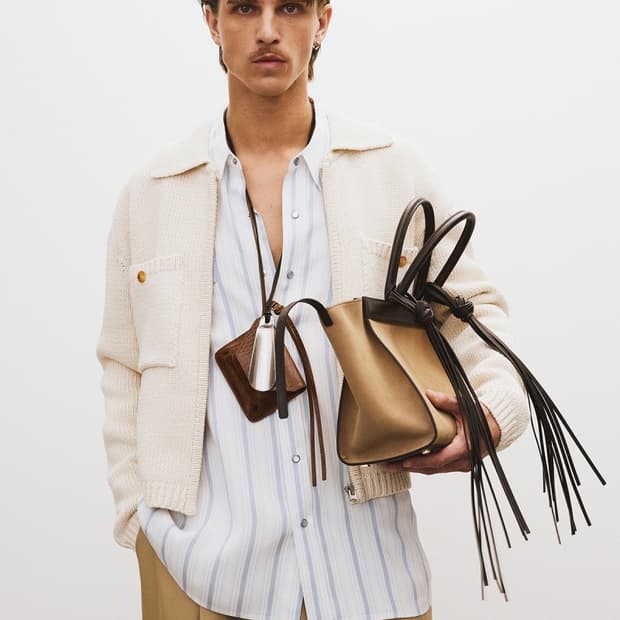 렉토 이비자 캔버스 라지 토드백 스웨이드 탄