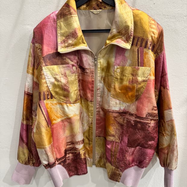 japan vintage 멀티컬러 봄버점퍼