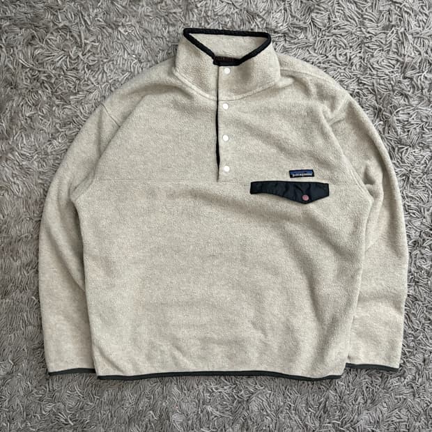 90s 파타고니아 신칠라 스냅-T 오트밀 헤더/블랙 USA