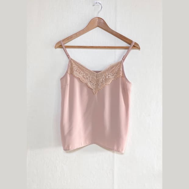 Powder Pink Lace Slip Top