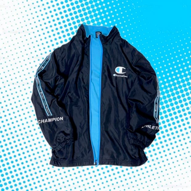 챔피온 빈티지 바람막이 자켓 🩵🖤