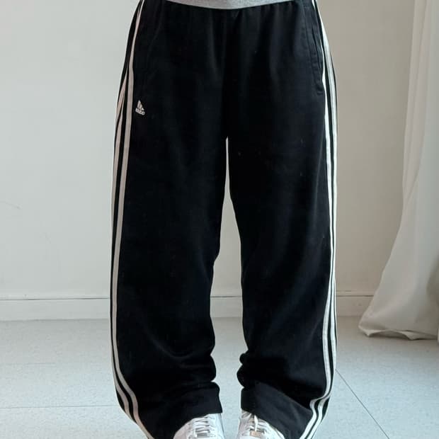 아디다스 블랙 져지 트랙팬츠