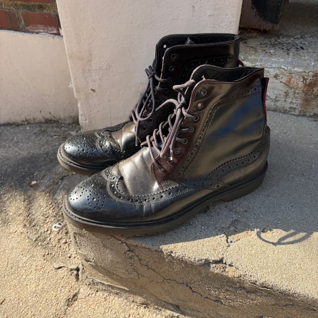 Giancarlo Morelli 윙팁 레더 부츠 260mm 