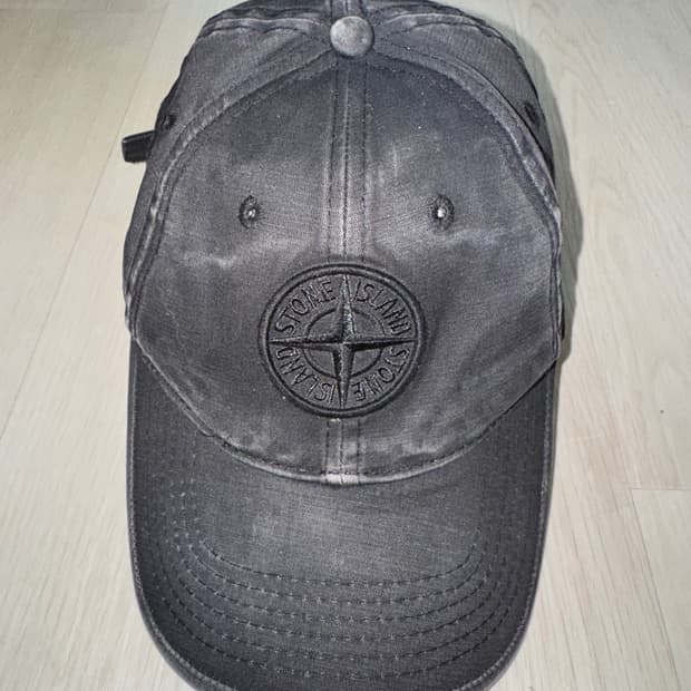 스톤아일랜드 빈티지 워싱 블랙 패치 볼캡