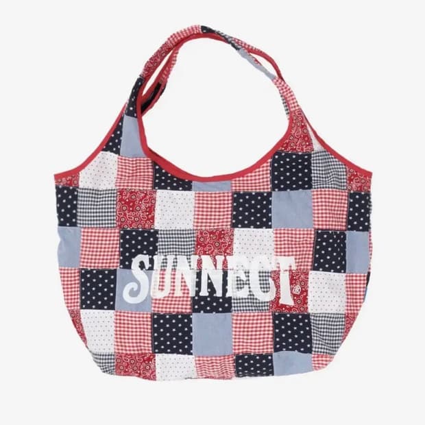 써넥트 sunnect 마드라스 쇼퍼백 가방 레드