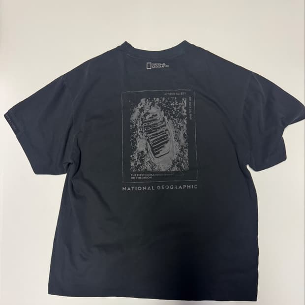 내셔널지오그래픽 빈티지 뒷 프린팅 반팔 티셔츠 L ~ XL 블랙