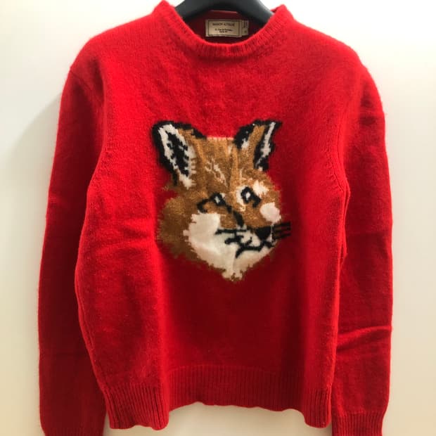 [여성S] 메종키츠네 폭스헤드 니트 레드