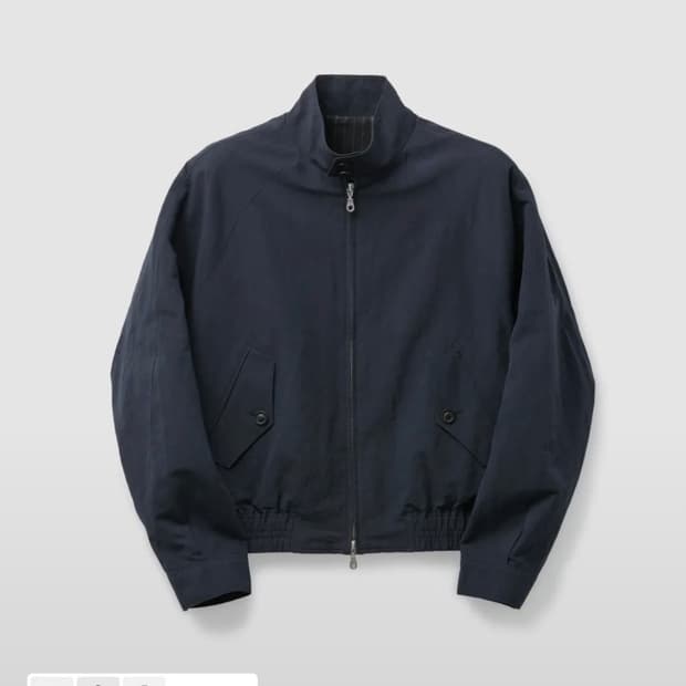 [XL]쿠어 린넨 블렌드 해링턴 자켓 (네이비)