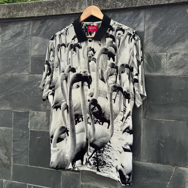 Supreme 14ss Flamingo Rayon Shirt