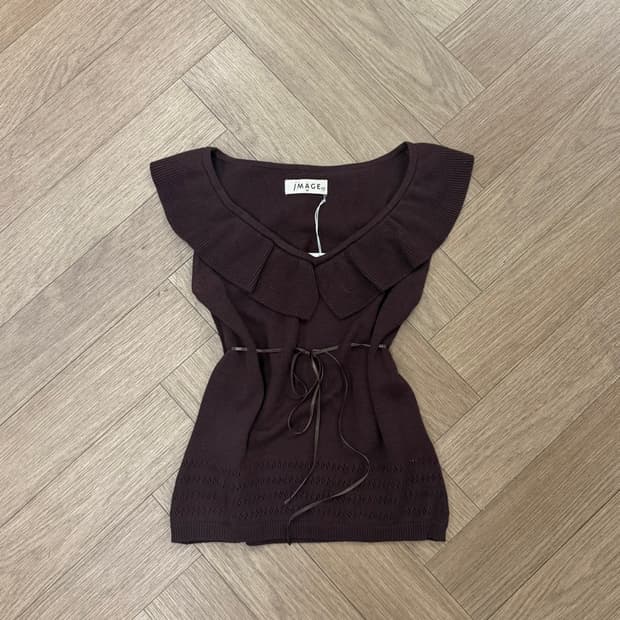  choco frill knit top