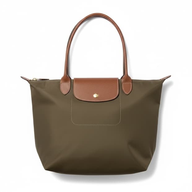 롱샴 르 플리아쥬 토트백 카키
