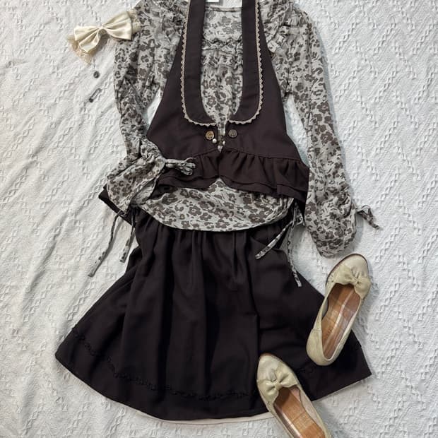 앤틱 셔링 양면 스커트 3pcs SET