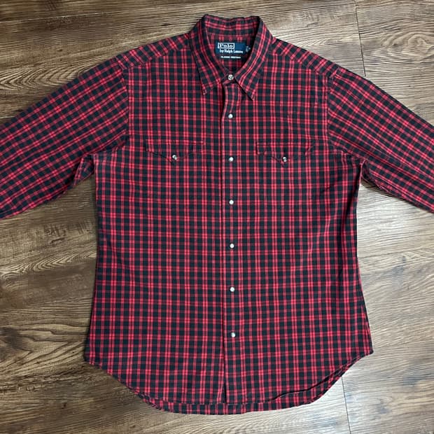 폴로 타탄 체크 클래식 웨스턴 셔츠