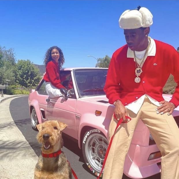 80s IZOD 라코스테 아크릴 가디건 레드