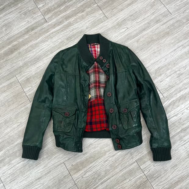 르 샹티에(Le Sentier) 빈티지 레더 지켓 