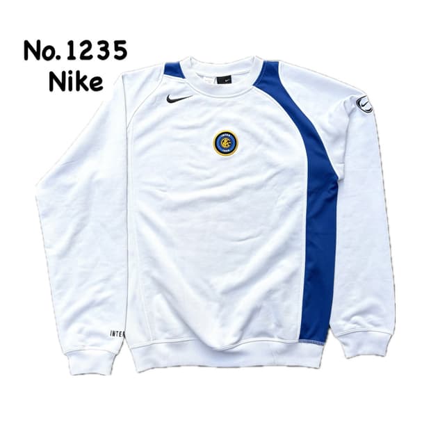 00s 나이키 인터밀란 센터로고 올드스쿨 축구팀 웜업 맨투맨 95