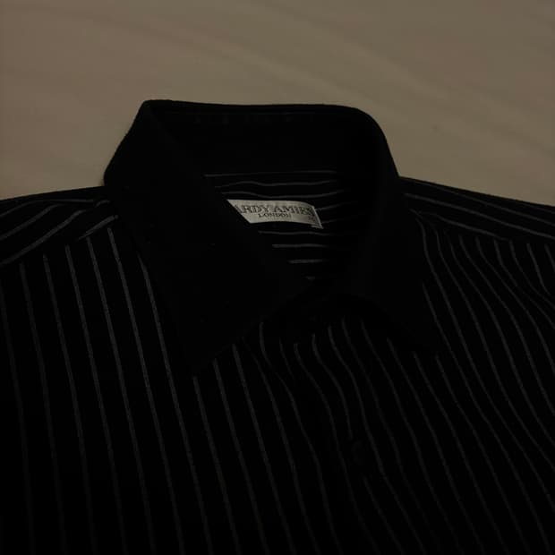 Hardy amies 스트라이프 코튼 셔츠