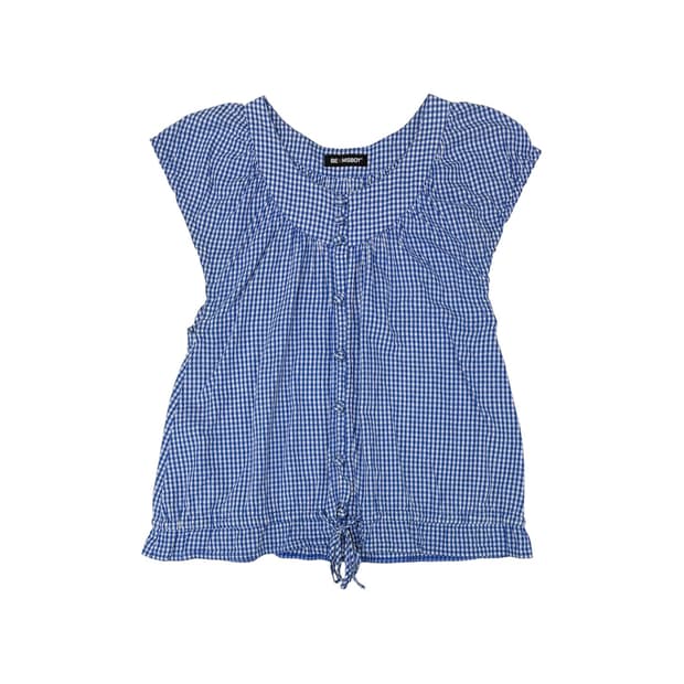 Beams Boy gingham check blouse