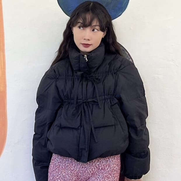 마가린핑거스 리본 셔링 패딩