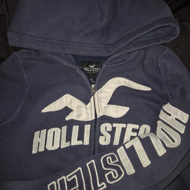 홀리스터 로고 네이비 후드집업 M