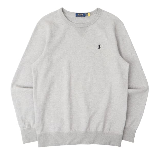 폴로 랄프로렌 QR 그레이 코튼 폴리 스웻셔츠
