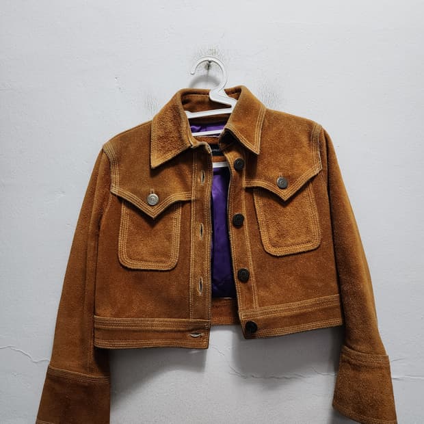DSQUARED2 물소가죽 컬렉션라인 크롭 가죽자켓