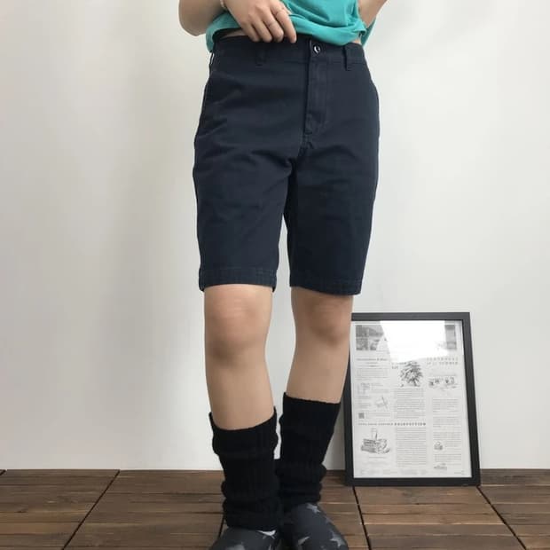 Beams Cotton Shorts Navy Pants